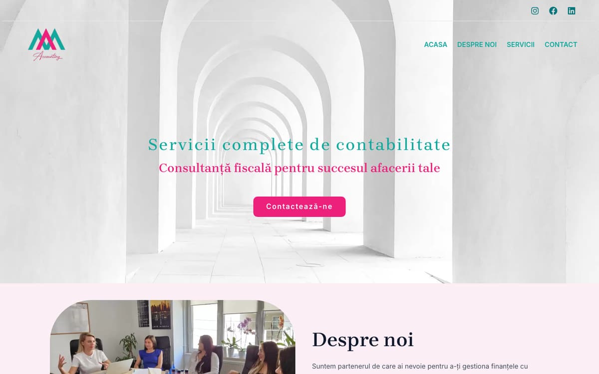 Prima pagină a site-ului MA Accounting Evidence
