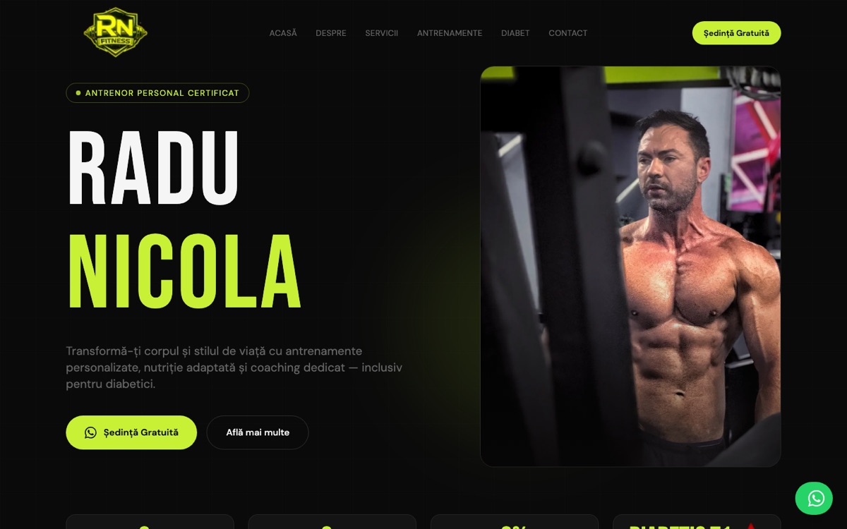 Prima pagină a site-ului Radu Nicola
