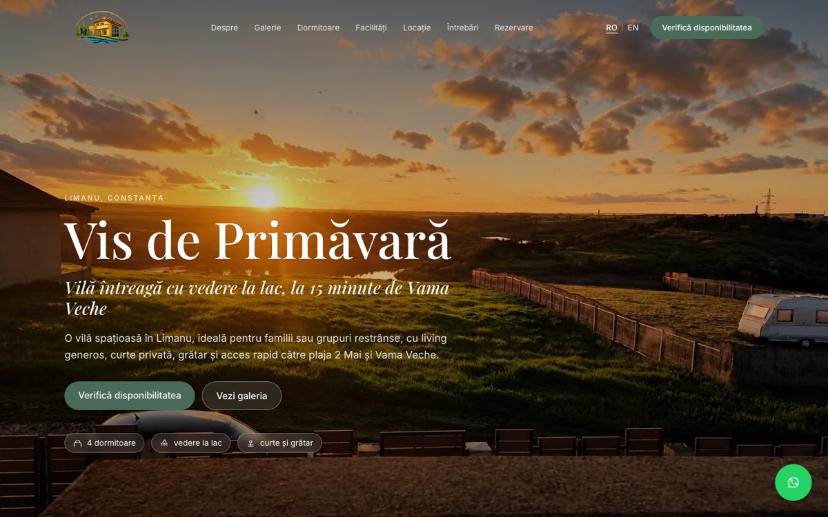 Prima pagină a site-ului Vis de Primăvară